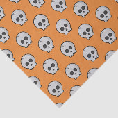 Oranje Black Pattern skull Halloween party Tissuepapier (Detail)