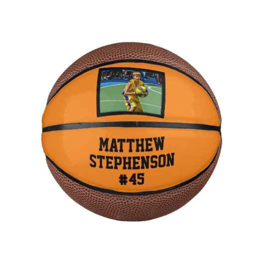 Oranje Black Photo Basketball Ball Basketbal (Voorkant)