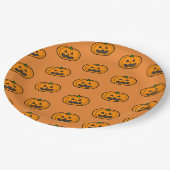 Oranje Black Pumpkin Pattern Halloween Party Papieren Bordje (Gekanteld)