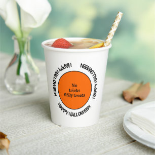 Oranje Black Scary Spooky Modern Happy Halloween Papieren Bekers