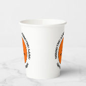 Oranje Black Scary Spooky Modern Happy Halloween Papieren Bekers (Links)