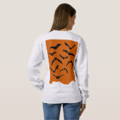 Oranje Black Spooky Bats Modern Happy Halloween Trui (Achterkant volledig)