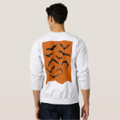 Oranje Black Spooky Bats Modern Happy Halloween Trui (Achterkant volledig)
