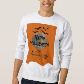 Oranje Black Spooky Bats Modern Happy Halloween Trui (Voorkant)