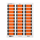 Oranje Black Star of David Retouradres Etiket (Full Sheet)