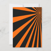 Oranje Black Sun Beams Birthday Party Invitation Kaart (Achterkant)