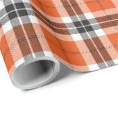 Oranje Black Tartan Pset Scottish Pattern Cadeaupapier (Rol Hoek)