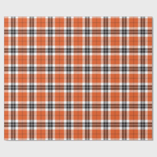 Oranje Black Tartan Pset Scottish Pattern Cadeaupapier (Vlak)