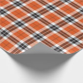 Oranje Black Tartan Pset Scottish Pattern Cadeaupapier (Hoek)