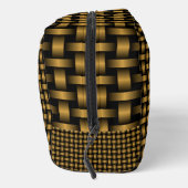 Oranje Black Weave Pattern Toilettas Toilettasje (Rechts)