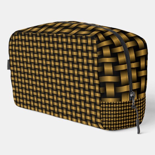 Oranje Black Weave Pattern Toilettas Toilettasje (Rechterhoek)