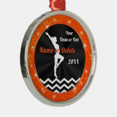 Oranje Black White, gymnastiek kerstversiering Metalen Ornament (Rechts)