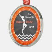 Oranje Black White, gymnastiek kerstversiering Metalen Ornament (Links)