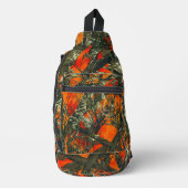 Oranje Blad Camouflage Sling Bag (Voorkant)