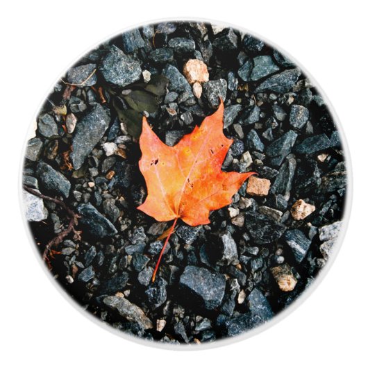 Oranje blad keramische pull knop (Voorkant)