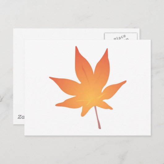 Oranje bladerblad briefkaart (Voorkant / Achterkant)