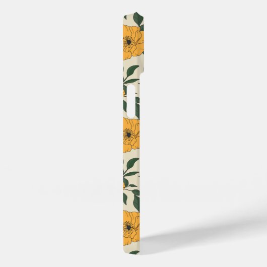 Oranje bladerbloempatroon Case-Mate iPhone case (Achterkant / Rechts)