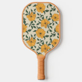 Oranje bladerbloempatroon pickleball paddle (Voorkant)