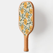Oranje bladerbloempatroon pickleball paddle (Links)