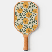 Oranje bladerbloempatroon pickleball paddle (Achterkant)