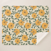 Oranje bladerbloempatroon sherpa deken (Voorkant (horizontaal))