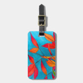 Oranje bladeren Autumn originele waterverf kunst Bagagelabel (Voorkant verticaal)