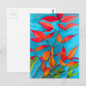 Oranje bladeren Autumn originele waterverf kunst Briefkaart (Voorkant / Achterkant)