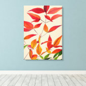 Oranje bladeren Autumn originele waterverf kunst Canvas Afdruk (Insitu (Houten vloer))