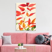 Oranje bladeren Autumn originele waterverf kunst Canvas Afdruk (Insitu (Woonkamer))