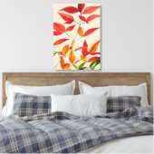Oranje bladeren Autumn originele waterverf kunst Canvas Afdruk (Insitu (Slaapkamer))