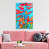 Oranje bladeren Autumn originele waterverf kunst Canvas Afdruk (Insitu (Woonkamer))