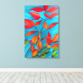 Oranje bladeren Autumn originele waterverf kunst Canvas Afdruk (Insitu (Houten vloer))