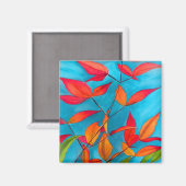 Oranje bladeren Autumn originele waterverf kunst Magneet (Voorkant / Achterkant)