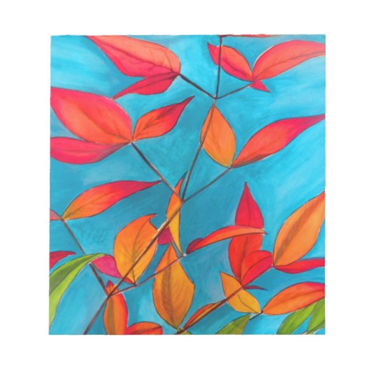 Oranje bladeren Autumn originele waterverf kunst Notitieblok (Voorkant)