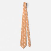 Oranje Bladeren en Abstract Bloem Huwelijk Stropdas (Voorkant)