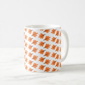 Oranje bladeren, Floral Pattern Autumn, Herfst Koffiemok (Voorkant rechts)