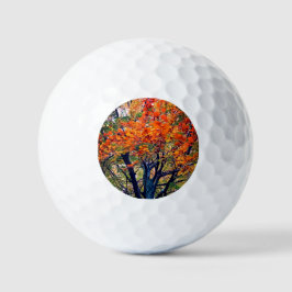 Oranje bladeren golfballen