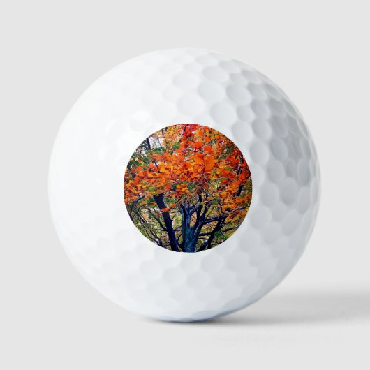 Oranje bladeren golfballen (Voorkant)