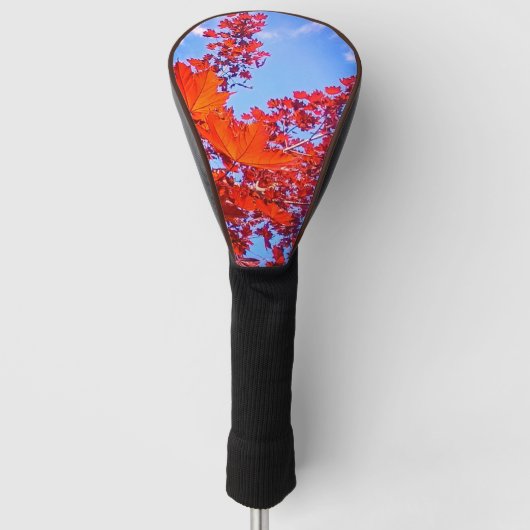 Oranje bladeren golfheadcover (Voorkant)