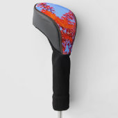 Oranje bladeren golfheadcover (Schuin)