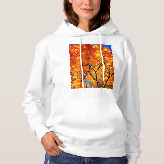 Oranje bladeren hoodie (Voorkant)