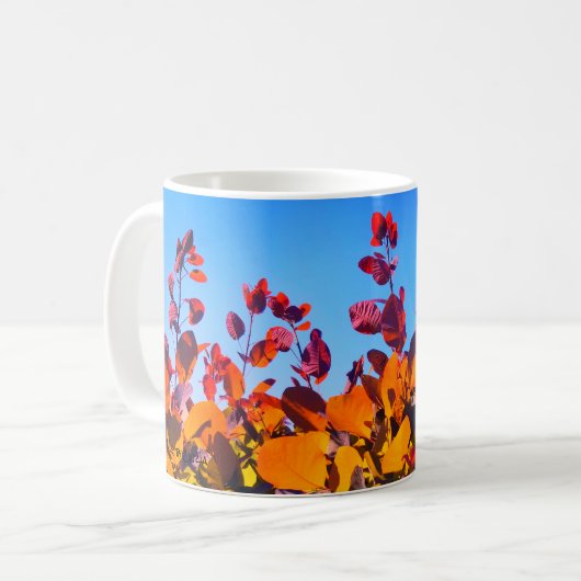 Oranje bladeren in de Herfst! Koffiemok (Voorkant links)