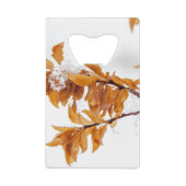 Oranje bladeren in de winter creditkaart flessenopener (Achterkant)