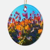 Oranje bladeren in Herfst Keramisch Ornament (Links)