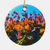 Oranje bladeren in Herfst Keramisch Ornament (Achterkant)