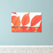 Oranje bladeren in het najaar canvas afdruk (Insitu (Houten vloer))