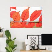 Oranje bladeren in het najaar poster (Thuiskantoor)