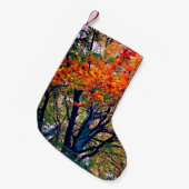 Oranje bladeren kleine kerstsok (Voorkant (Hangend))