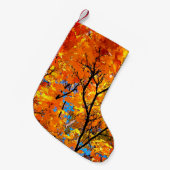 Oranje bladeren kleine kerstsok (Voorkant (Hangend))