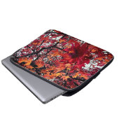 Oranje bladeren laptop sleeve (Voorkant onderkant)